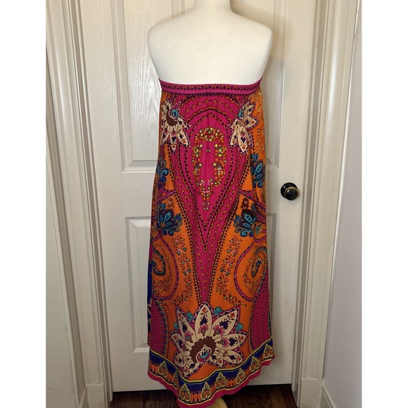 Lucky & Coco Bright & Vivid Colorful Floral Patterned Maxi Skirt Size M - Picture 11 of 16